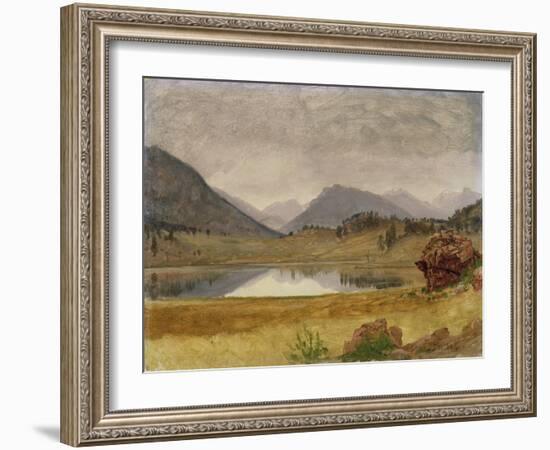 Wind River Country, C.1860 (Oil and Paper Laid on Board)-Albert Bierstadt-Framed Giclee Print