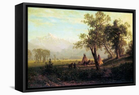 Wind River Mountains in Nebraska-Albert Bierstadt-Framed Stretched Canvas