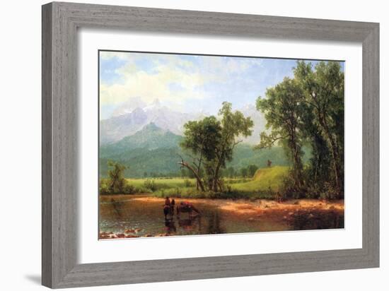 Wind River Mountains, Landscape in Wyoming-Albert Bierstadt-Framed Art Print