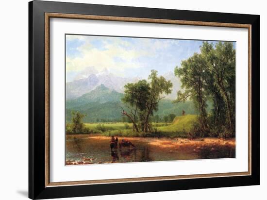 Wind River Mountains, Landscape in Wyoming-Albert Bierstadt-Framed Art Print