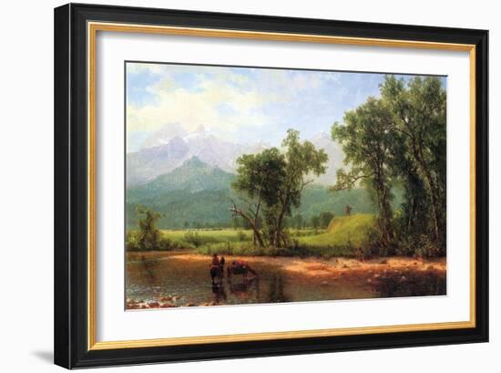 Wind River Mountains, Landscape in Wyoming-Albert Bierstadt-Framed Art Print