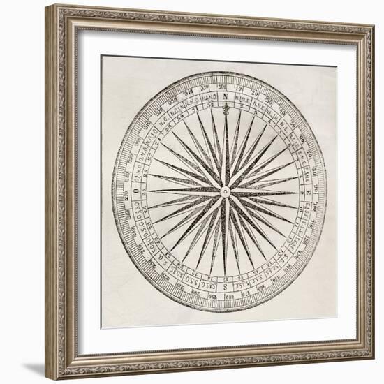 Wind Rose Old Illustration-marzolino-Framed Art Print