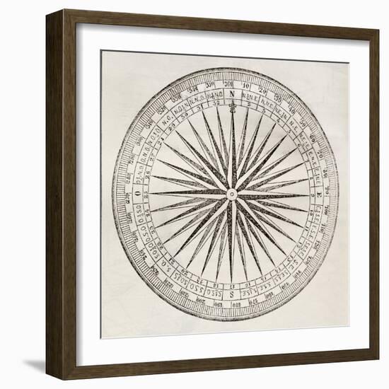 Wind Rose Old Illustration-marzolino-Framed Art Print