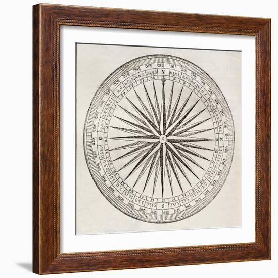 Wind Rose Old Illustration-marzolino-Framed Art Print