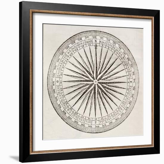 Wind Rose Old Illustration-marzolino-Framed Art Print