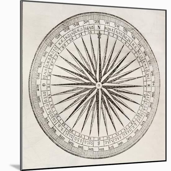 Wind Rose Old Illustration-marzolino-Mounted Art Print