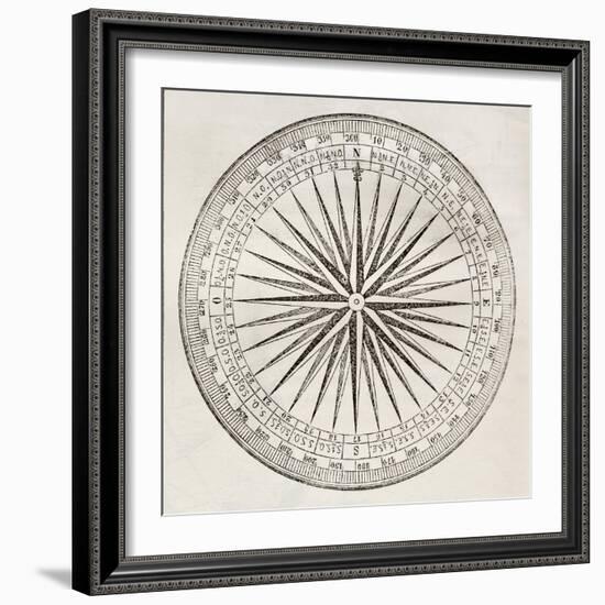 Wind Rose Old Illustration-marzolino-Framed Art Print