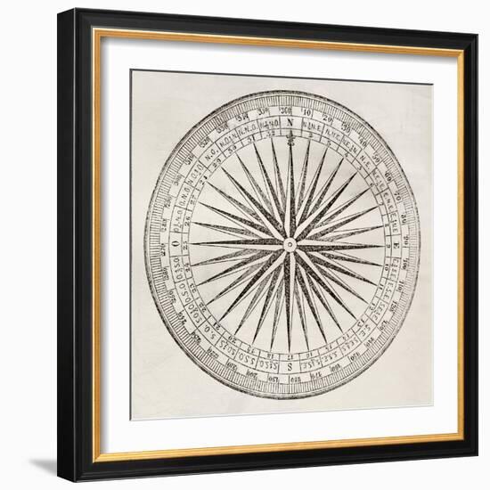 Wind Rose Old Illustration-marzolino-Framed Art Print