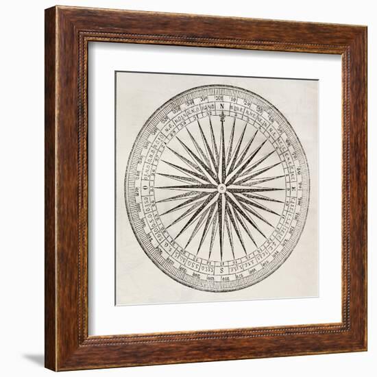 Wind Rose Old Illustration-marzolino-Framed Art Print