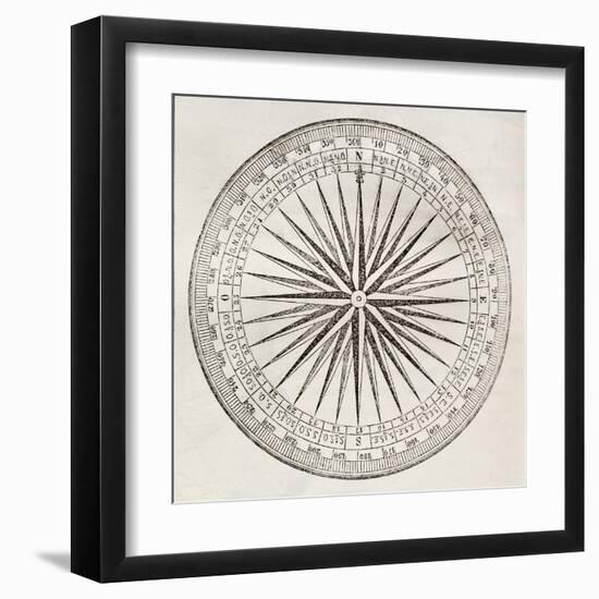 Wind Rose Old Illustration-marzolino-Framed Art Print