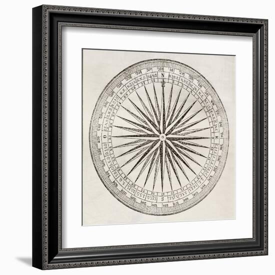 Wind Rose Old Illustration-marzolino-Framed Art Print