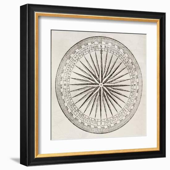 Wind Rose Old Illustration-marzolino-Framed Art Print