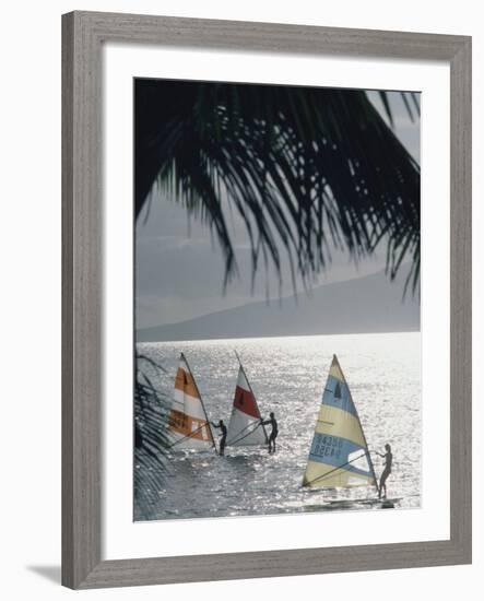Wind Surfers at Waihikula, Maui-Ted Thai-Framed Photographic Print