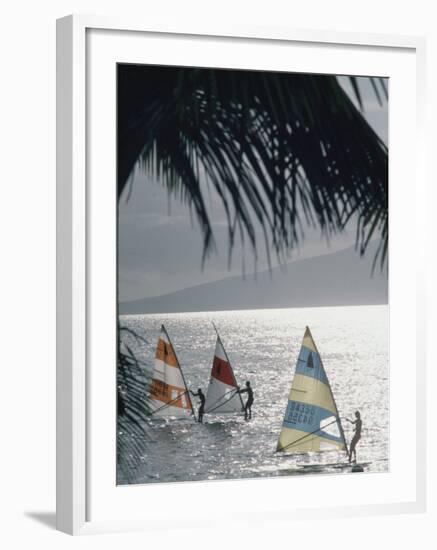 Wind Surfers at Waihikula, Maui-Ted Thai-Framed Photographic Print