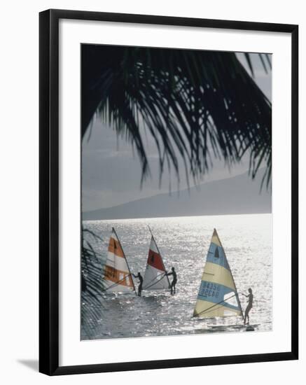 Wind Surfers at Waihikula, Maui-Ted Thai-Framed Photographic Print