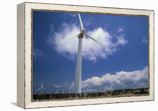 Wind Turbines At Power Station, Hawaii-David Nunuk-Framed Premier Image Canvas