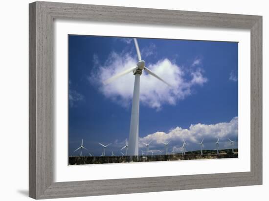 Wind Turbines At Power Station, Hawaii-David Nunuk-Framed Photographic Print