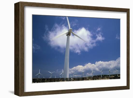 Wind Turbines At Power Station, Hawaii-David Nunuk-Framed Photographic Print