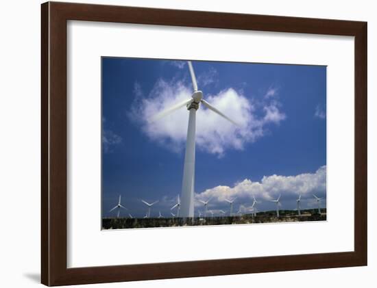 Wind Turbines At Power Station, Hawaii-David Nunuk-Framed Photographic Print