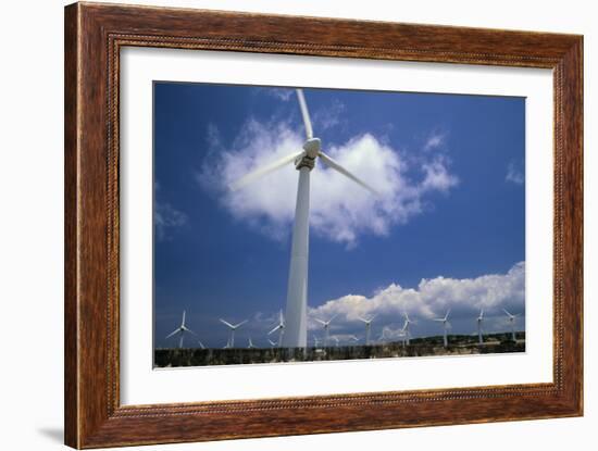 Wind Turbines At Power Station, Hawaii-David Nunuk-Framed Photographic Print