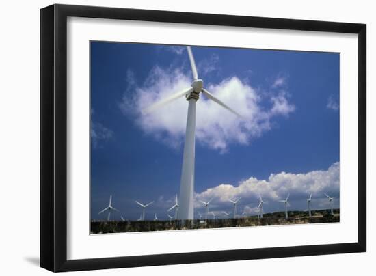 Wind Turbines At Power Station, Hawaii-David Nunuk-Framed Photographic Print