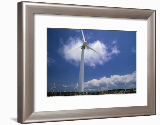 Wind Turbines At Power Station, Hawaii-David Nunuk-Framed Photographic Print