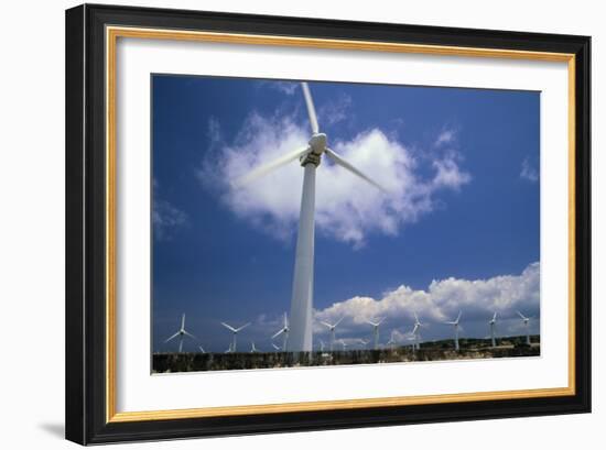 Wind Turbines At Power Station, Hawaii-David Nunuk-Framed Photographic Print