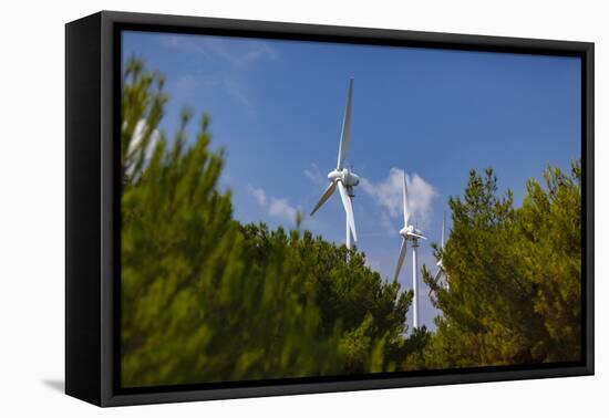 Wind turbines, Bozcaada, Turkey.-Ali Kabas-Framed Premier Image Canvas