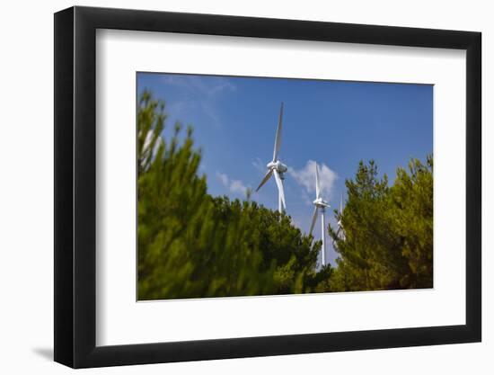 Wind turbines, Bozcaada, Turkey.-Ali Kabas-Framed Photographic Print