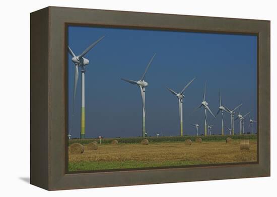 Wind Turbines, Lower Saxony, Germany-Charles Bowman-Framed Premier Image Canvas