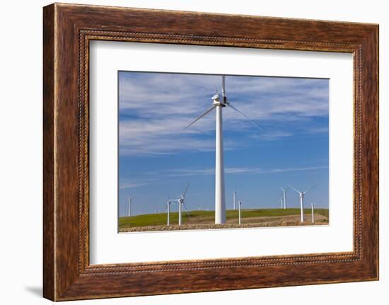 Wind Turbines, on Wind Farm, Mid-Wales, Wales, UK-Peter Adams-Framed Photographic Print