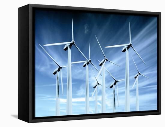 Wind Turbines-Victor Habbick-Framed Premier Image Canvas