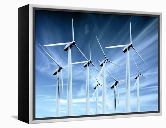 Wind Turbines-Victor Habbick-Framed Premier Image Canvas