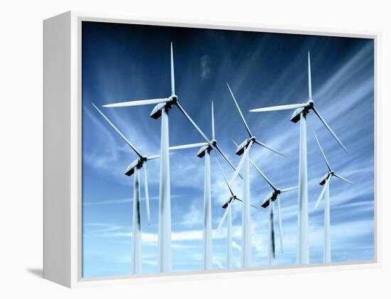 Wind Turbines-Victor Habbick-Framed Premier Image Canvas