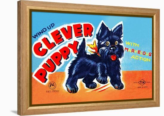 Wind Up Clever Puppy-null-Framed Stretched Canvas