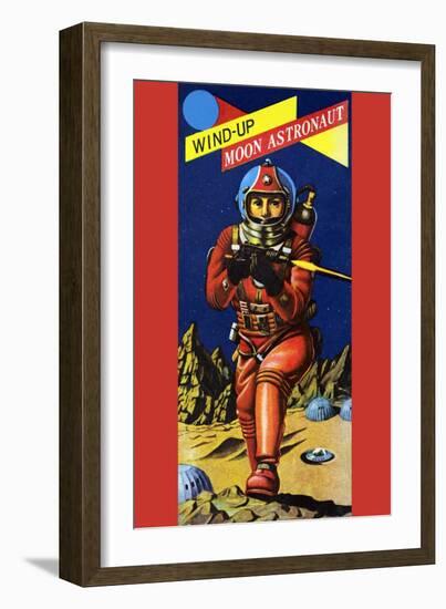 Wind-Up Moon Astronaut-null-Framed Art Print