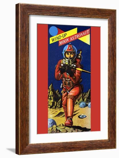 Wind-Up Moon Astronaut-null-Framed Art Print