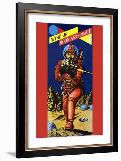 Wind-Up Moon Astronaut-null-Framed Art Print