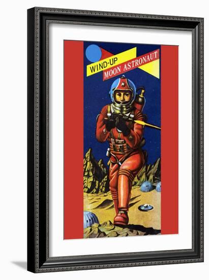 Wind-Up Moon Astronaut-null-Framed Art Print