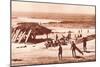 Windandsea Beach, California, Surfers-null-Mounted Art Print