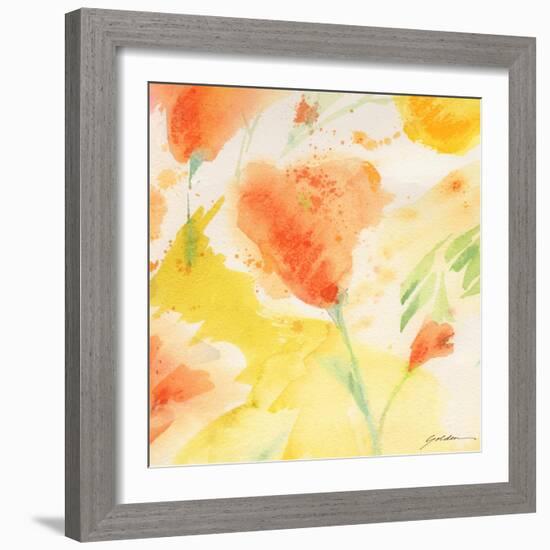 Windblown Poppies #3-Sheila Golden-Framed Art Print