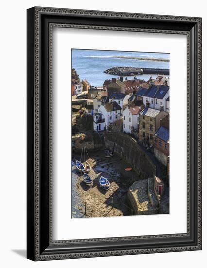 Winding Alleys of Village, Fishing Boats and Sea, Elevated View in Summer-Eleanor Scriven-Framed Photographic Print