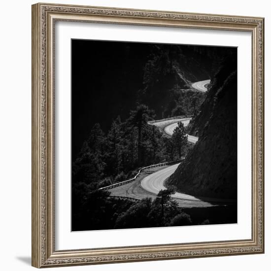 Winding Mountain Road in Black and White-Bryce Eilenberg-Framed Photographic Print