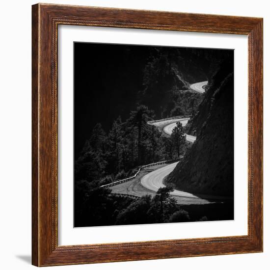 Winding Mountain Road in Black and White-Bryce Eilenberg-Framed Photographic Print