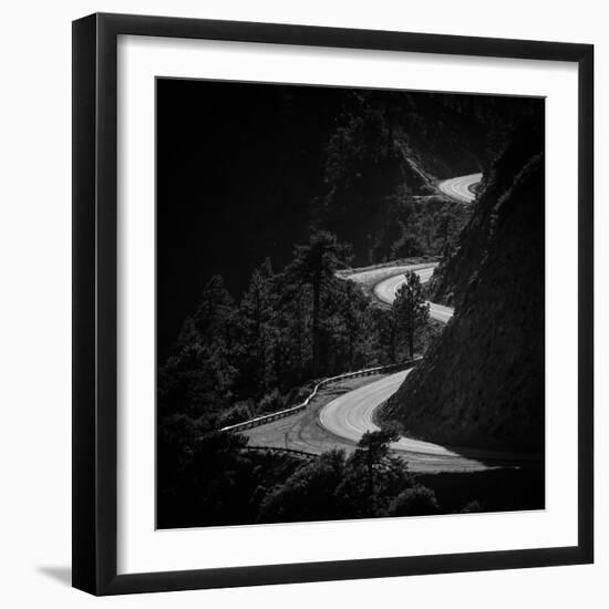 Winding Mountain Road in Black and White-Bryce Eilenberg-Framed Photographic Print