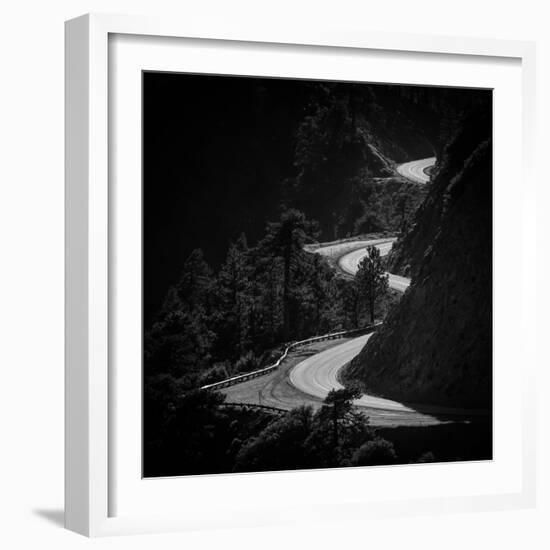 Winding Mountain Road in Black and White-Bryce Eilenberg-Framed Photographic Print