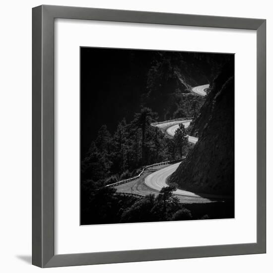 Winding Mountain Road in Black and White-Bryce Eilenberg-Framed Photographic Print