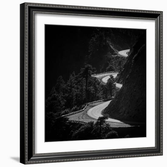 Winding Mountain Road in Black and White-Bryce Eilenberg-Framed Photographic Print