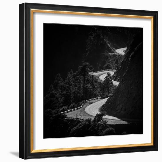 Winding Mountain Road in Black and White-Bryce Eilenberg-Framed Photographic Print