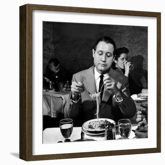 Winding on Fork Propped in Spoon is Most Efficient Way, Needs Nimble Wrist-Eliot Elisofon-Framed Photographic Print